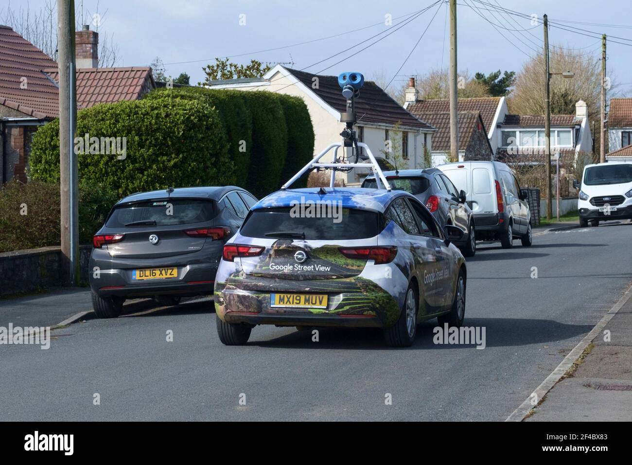 A google street view car in Patchway Bristol Stock Photo