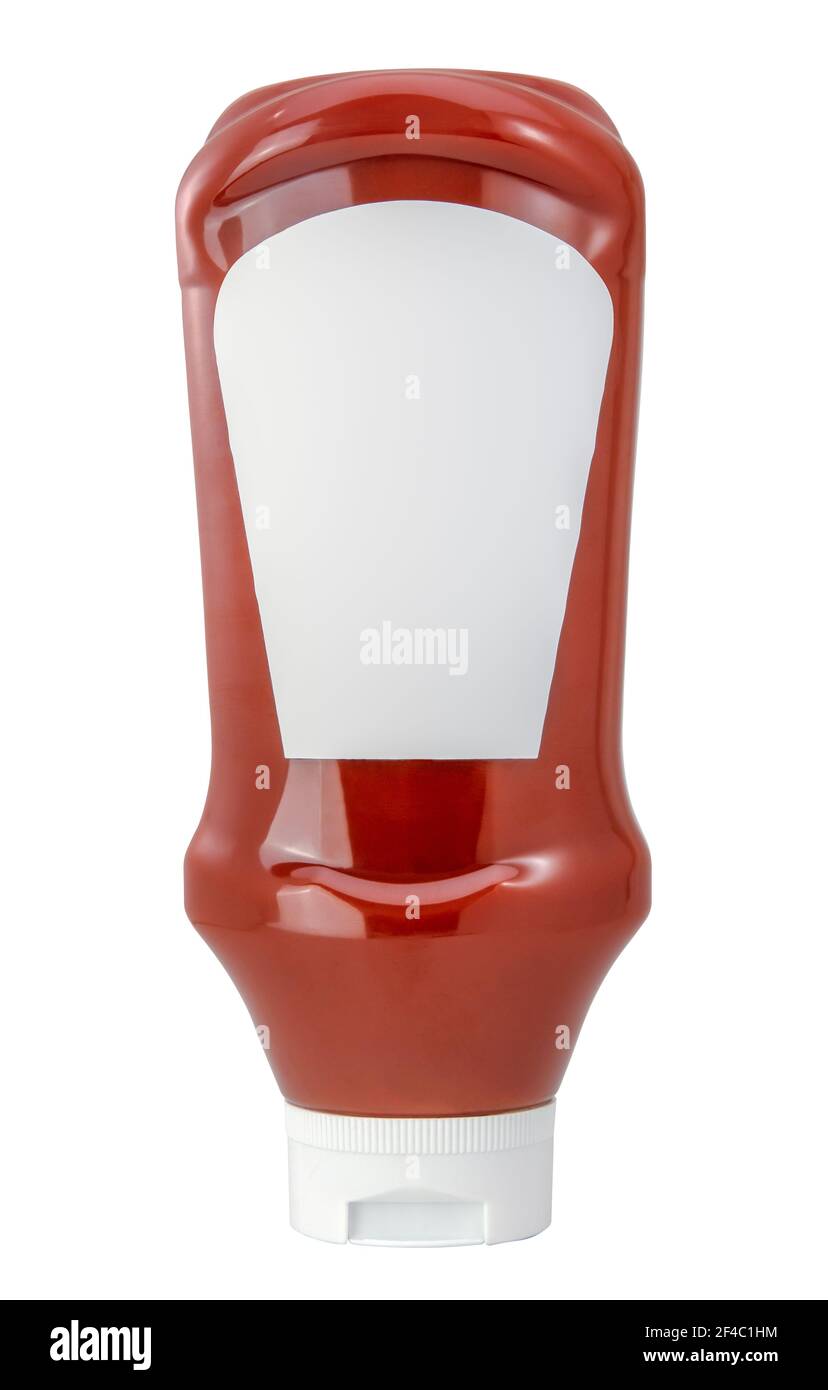 An Isolated Plastic Squeezy Bottle Of Tomato Ketchup With A Blank Label ...