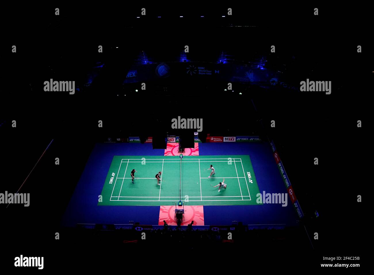 A general view of play during day four of the YONEX All England Open Badminton Championships at Utilita Arena Birmingham. Picture date: Friday March 19, 2021. Stock Photo
