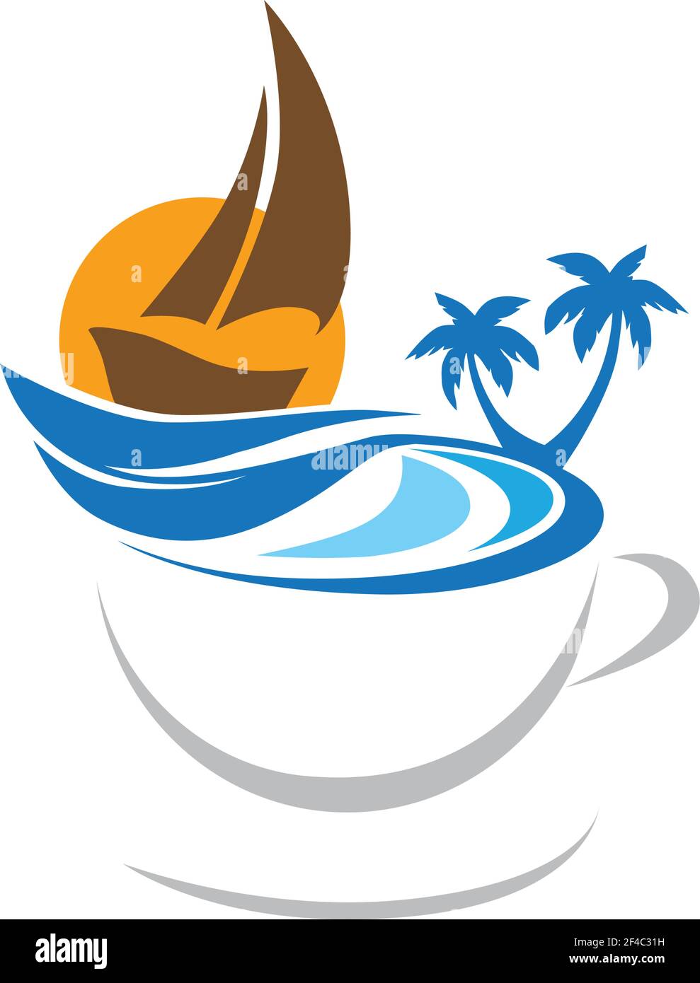 sail boat, vector Stock Vector