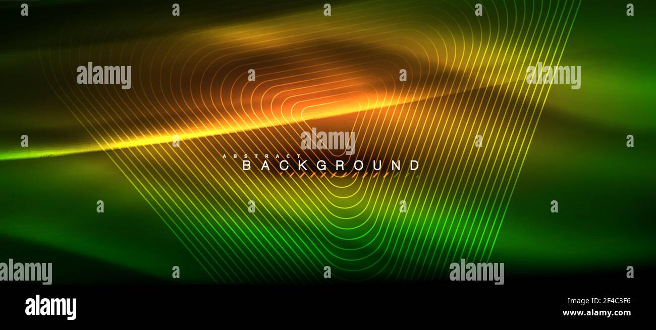 Neon glowing lines, magic energy space light concept, abstract ...