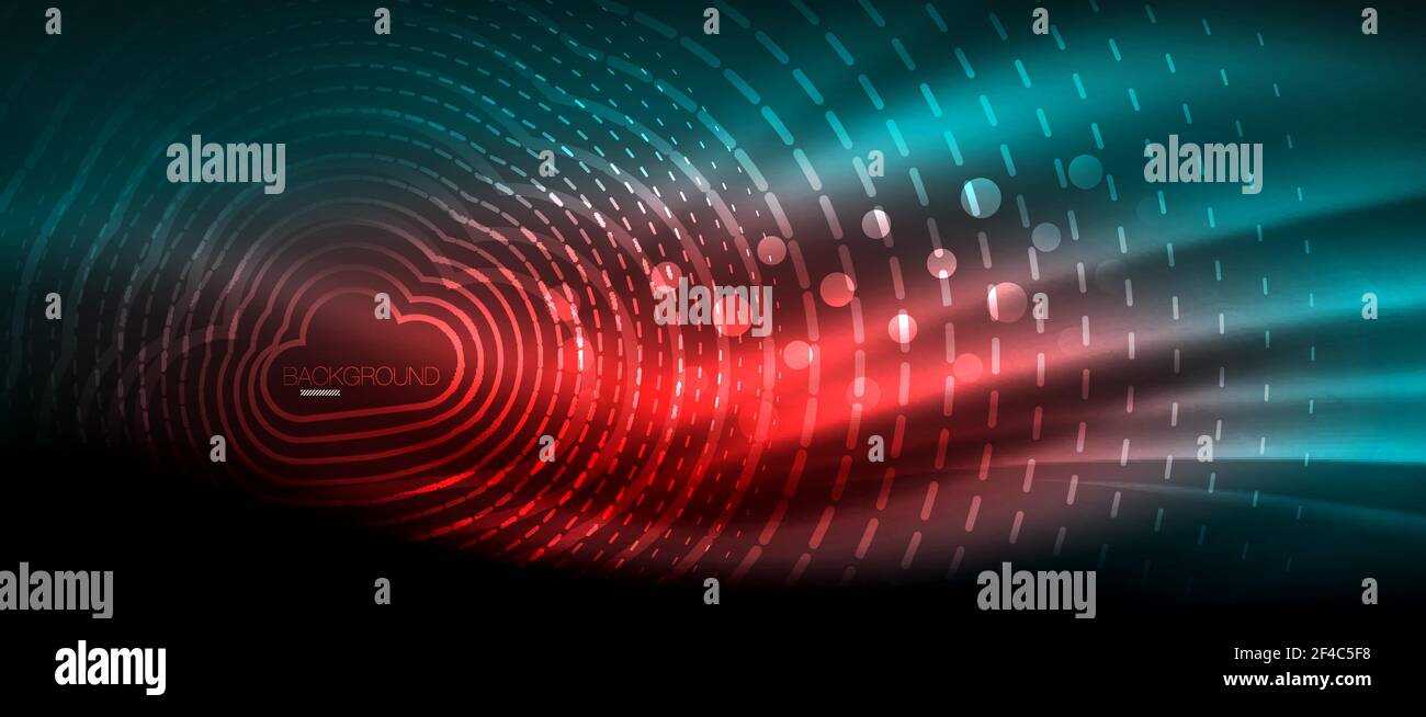 Magic Inovation Background Neon glowing wave, magic energy and light motion background. Wallpaper ...