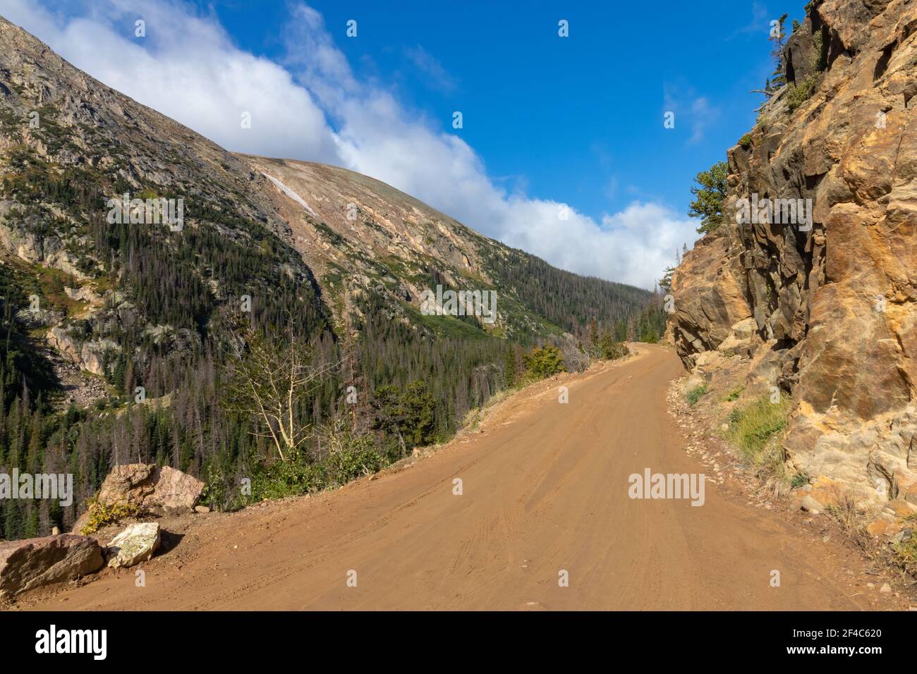 The Old Fall River Road in Rocky Mountain National Park. Stock Photo