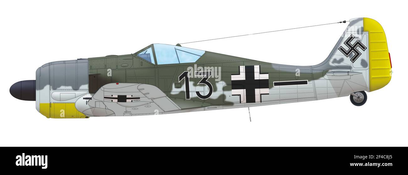 Focke-Wulf Fw 190A-1 piloted by Horst Sternber of the 5/JG 26, November 1941 Stock Photo