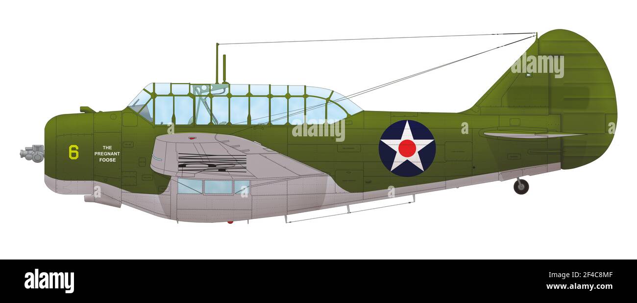 North American O-47A of the 49th Pursuit Group USAAC, Spring 1942 Stock Photo