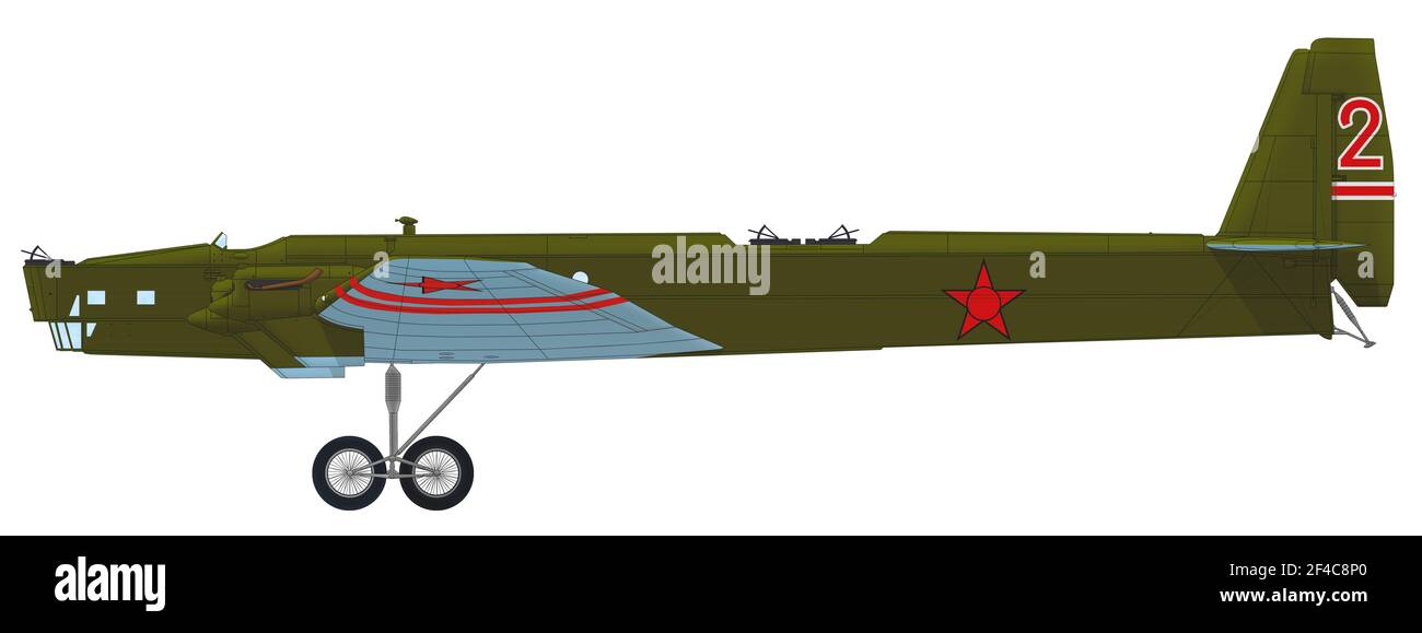 Tupolev TB-3 of the Soviet Air Forces, 1939 Stock Photo