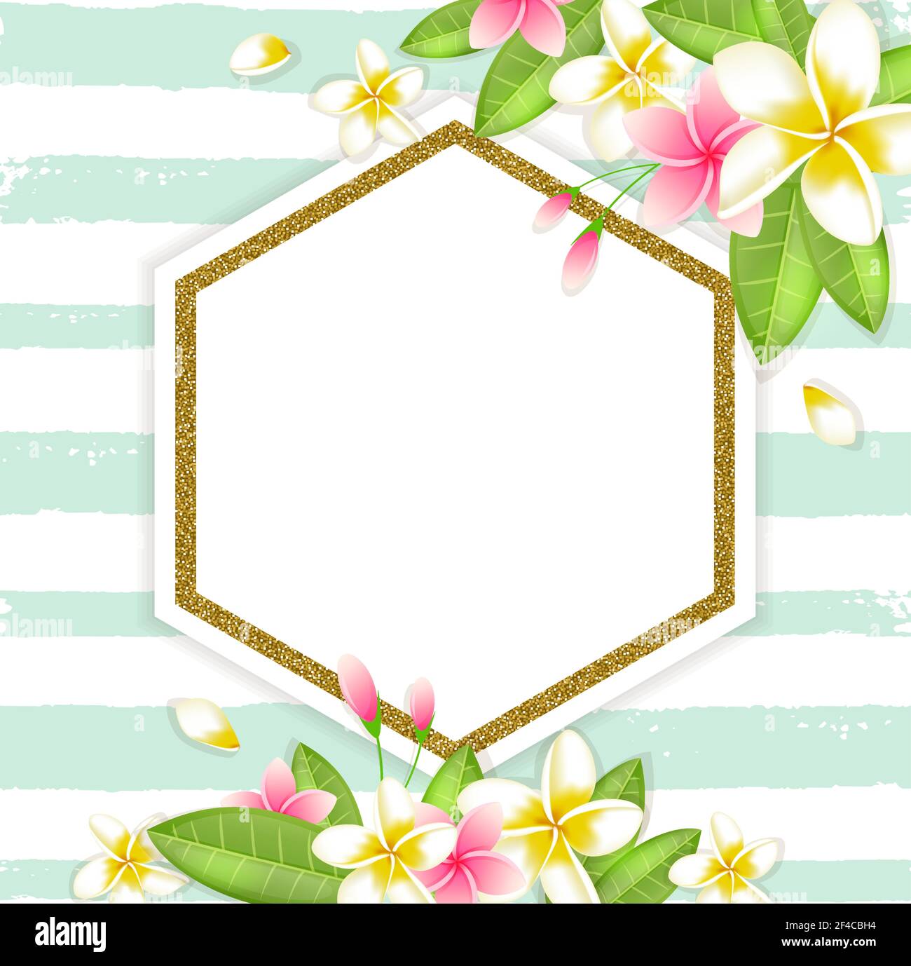 Abstract summer floral vector tropical background with plumeria flowers ...