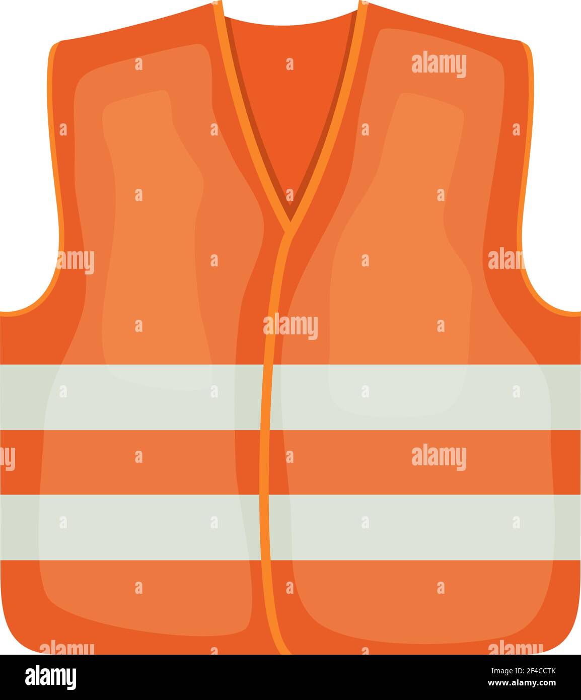 Vector illustration of an orange safety vest road worker, builder. Protective working clothes, orange vest. Cartoon style safety on a white background Stock Vector