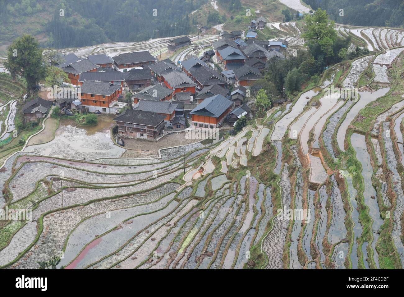 CONGJIANG, CHINA - MARCH 20, 2021 - Aerial photo taken on March 20 ...