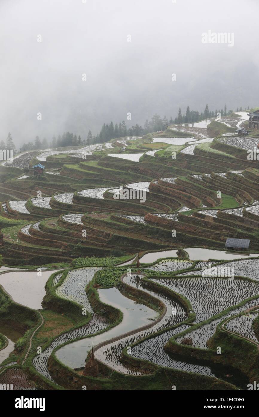 CONGJIANG, CHINA - MARCH 20, 2021 - Aerial photo taken on March 20 ...