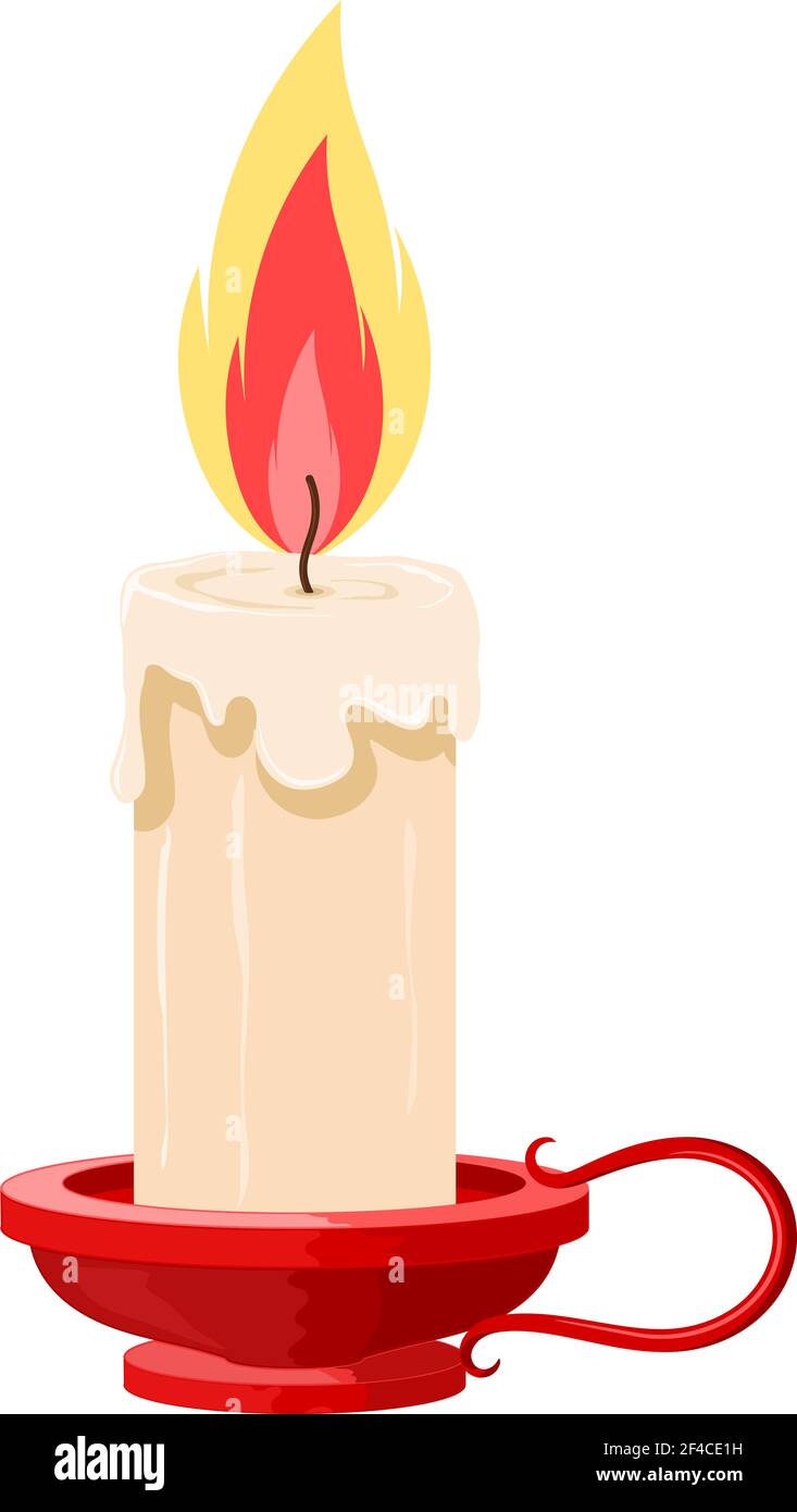 Vector illustration of a burning candle in a holder on a white background. Cartoon candle with the flame in red holder. Isolated object. Vintage candle Stock Vector Image & Art - Alamy Vector illustration of a burning candle in a holder on a white background. Cartoon candle with the flame in red holder. Isolated object. Vintage candle Stock Vector Image & Art - Alamy