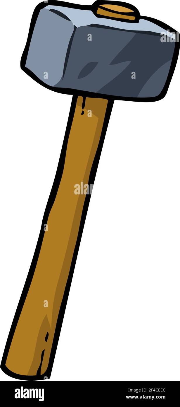 Cartoon doodle sledgehammer on a white background vector illustration