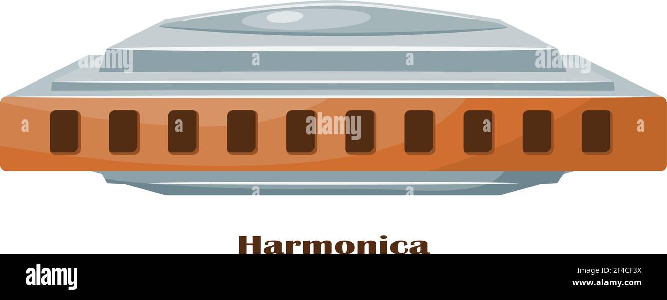 Vector image of a musical instrument harmonica on a white background
