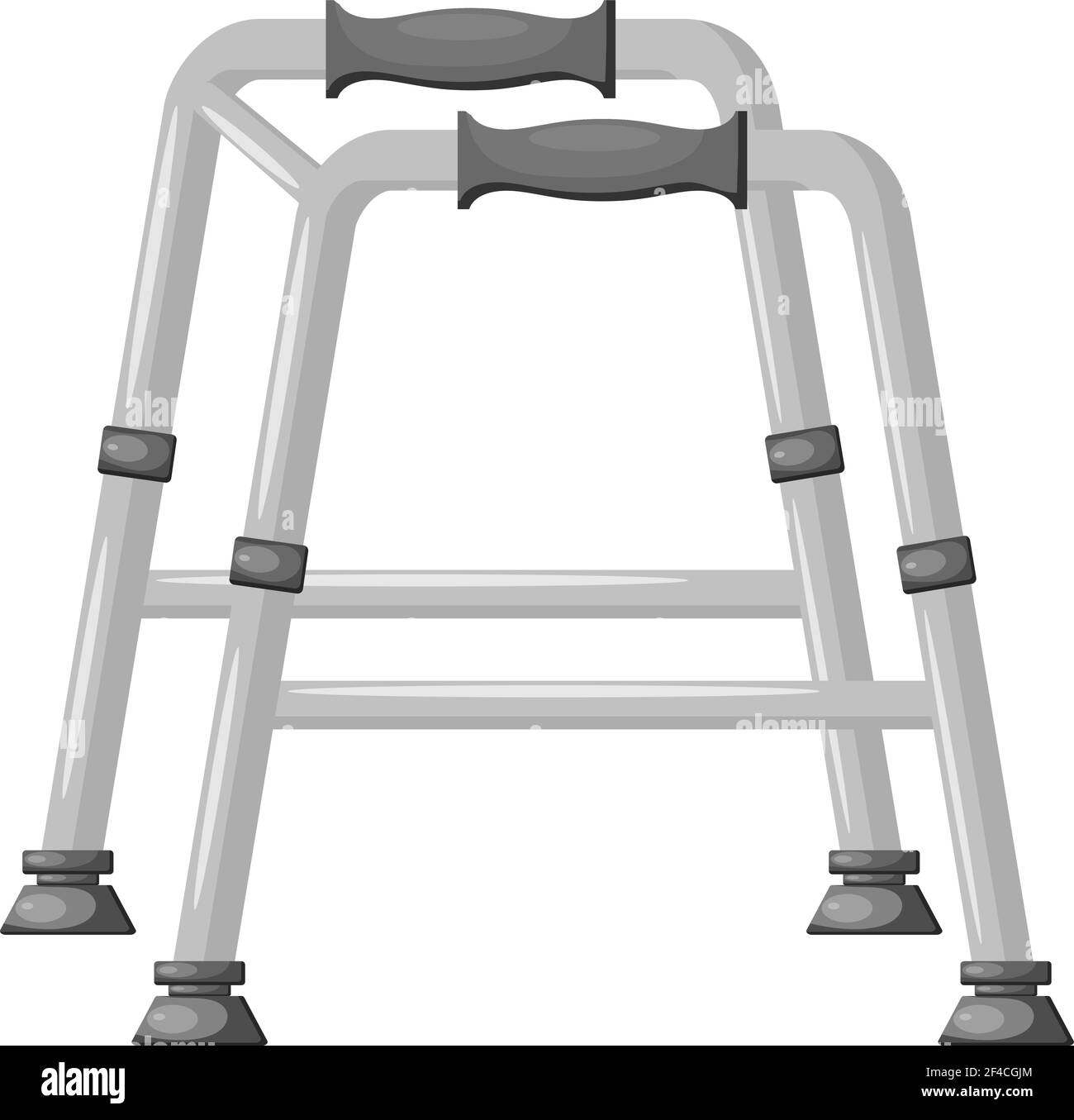 Abstract vector image with image of a walker handicapped on a white background Stock Vector