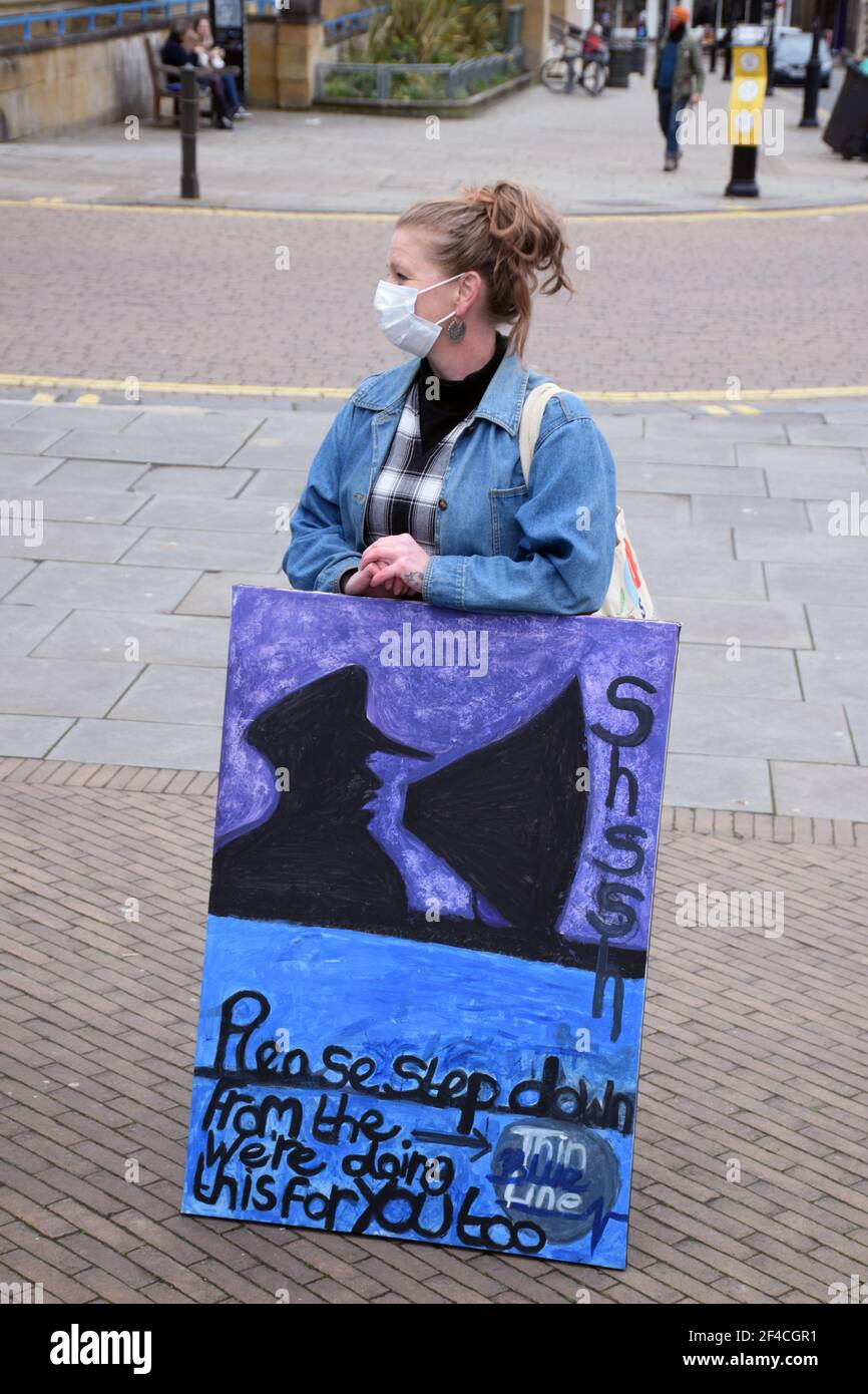 Walk for Freedom in protest at the Police, Crime, Sentencing & Courts Bill, which will restrict the democratic right to peaceful protest. This was a C Stock Photo