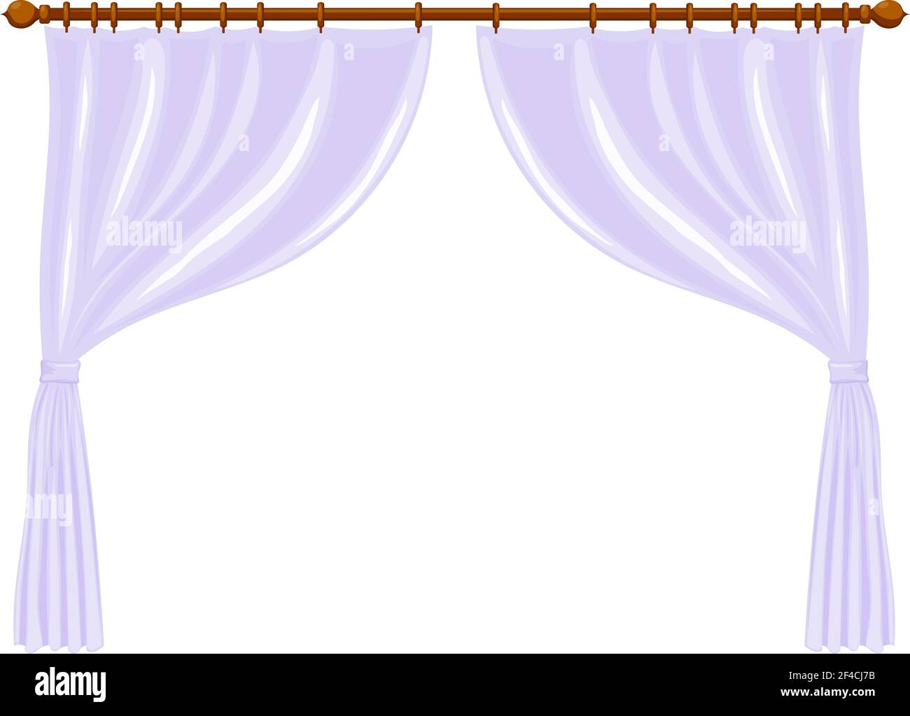 Vector illustration of abstract Cartoon light purple curtains on the