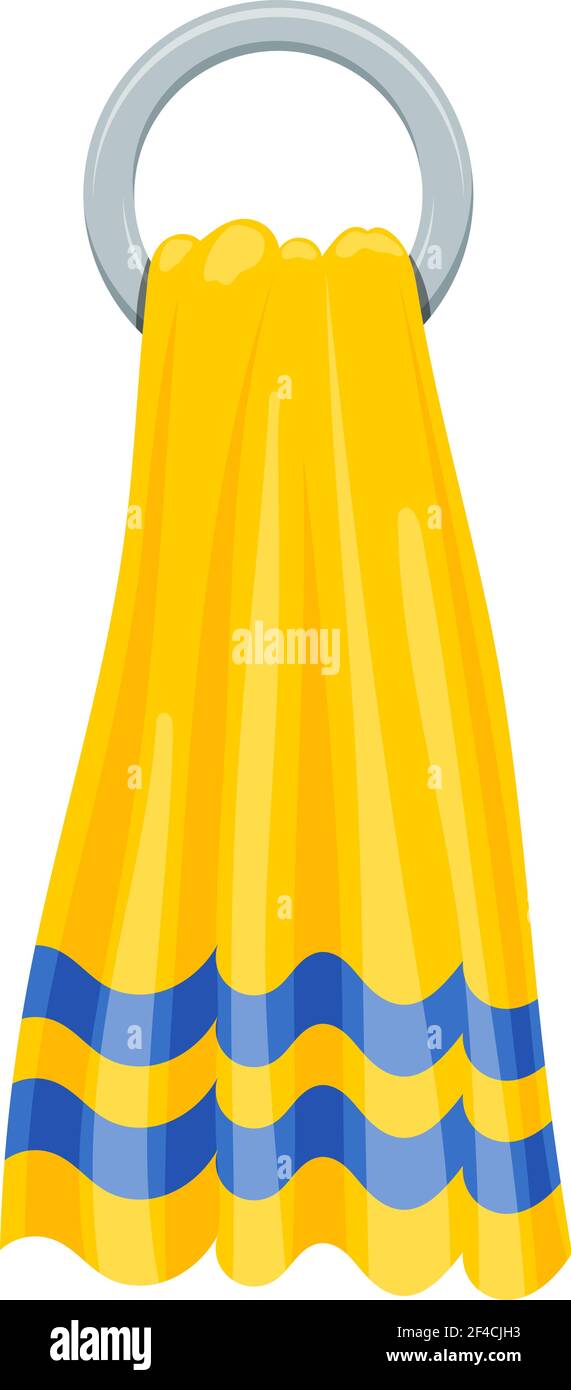 Vector illustration of yellow towels terry towels on round holder on a  white background. Cartoon style. Required items of hygiene. Bath towel  affiliation Stock Vector Image & Art - Alamy