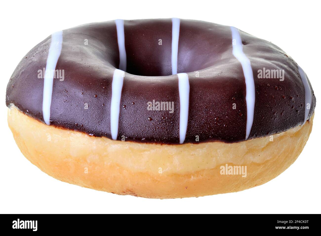 One chocolate glazed donut isolated white background Stock Photo - Alamy