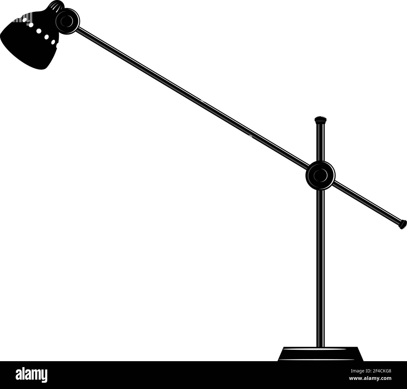 Black image of modern floor lamp on a white background. Stock vector illustration Stock Vector