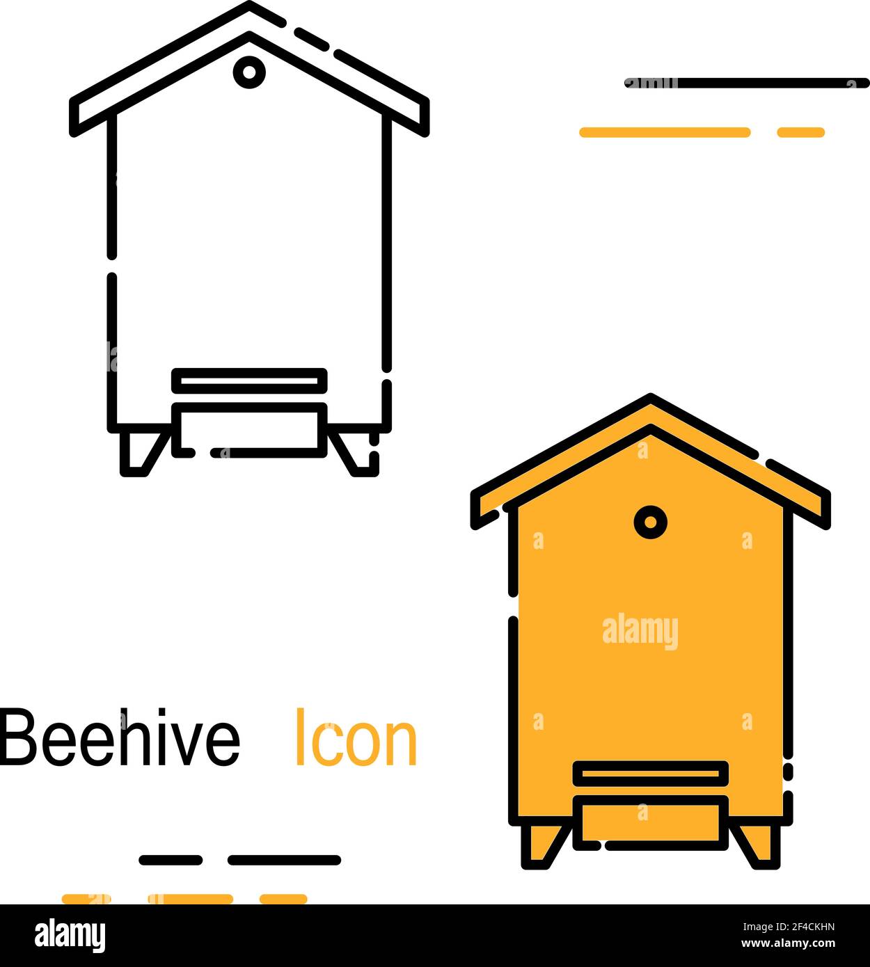 Bee-hive in linear style. Line icon. Isolated on white background. Vector illustration. Stock Vector