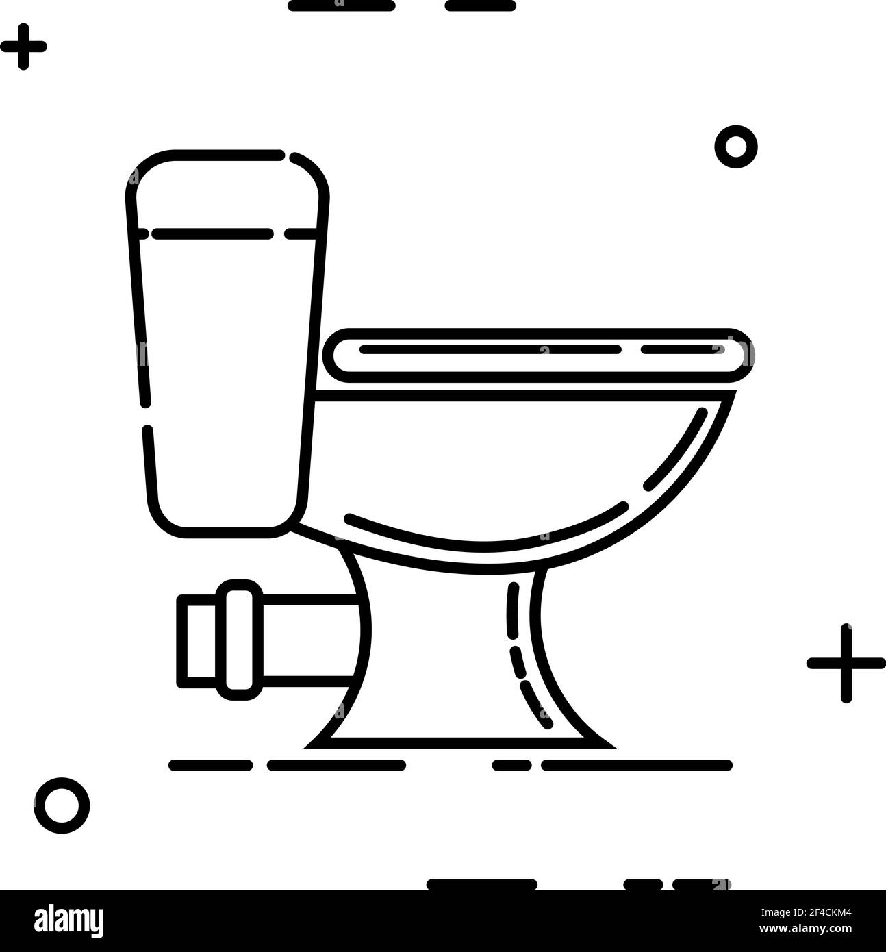 Abstract black bowl toilet icon on white background. Symbol of hygiene and cleanliness of the toilet. Vector illustration Stock Vector