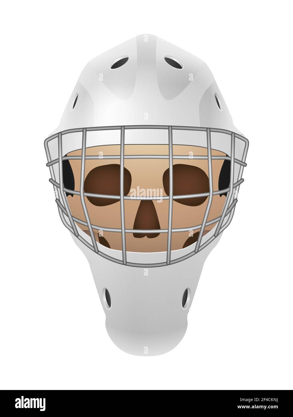 Hockey goalie mask skull on a white background. Vector illustration