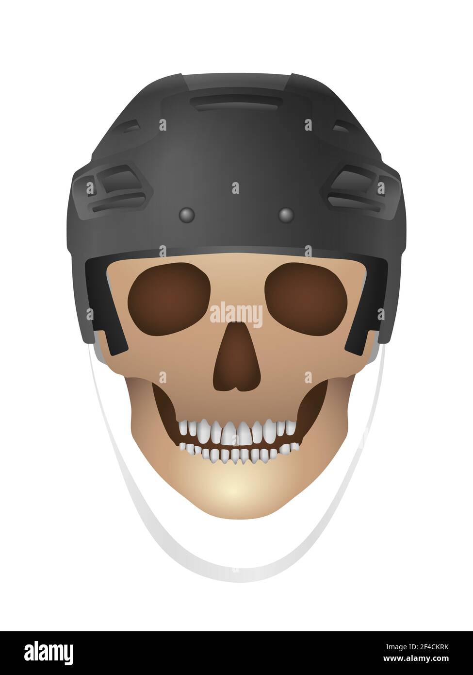 Hockey helmet skull on a white background. Vector illustration Stock