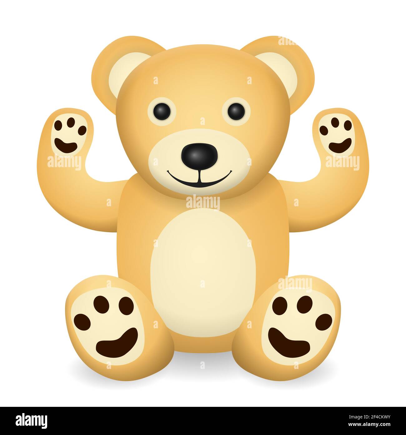 Teddy bear on a white background. Vector illustration Stock Photo - Alamy