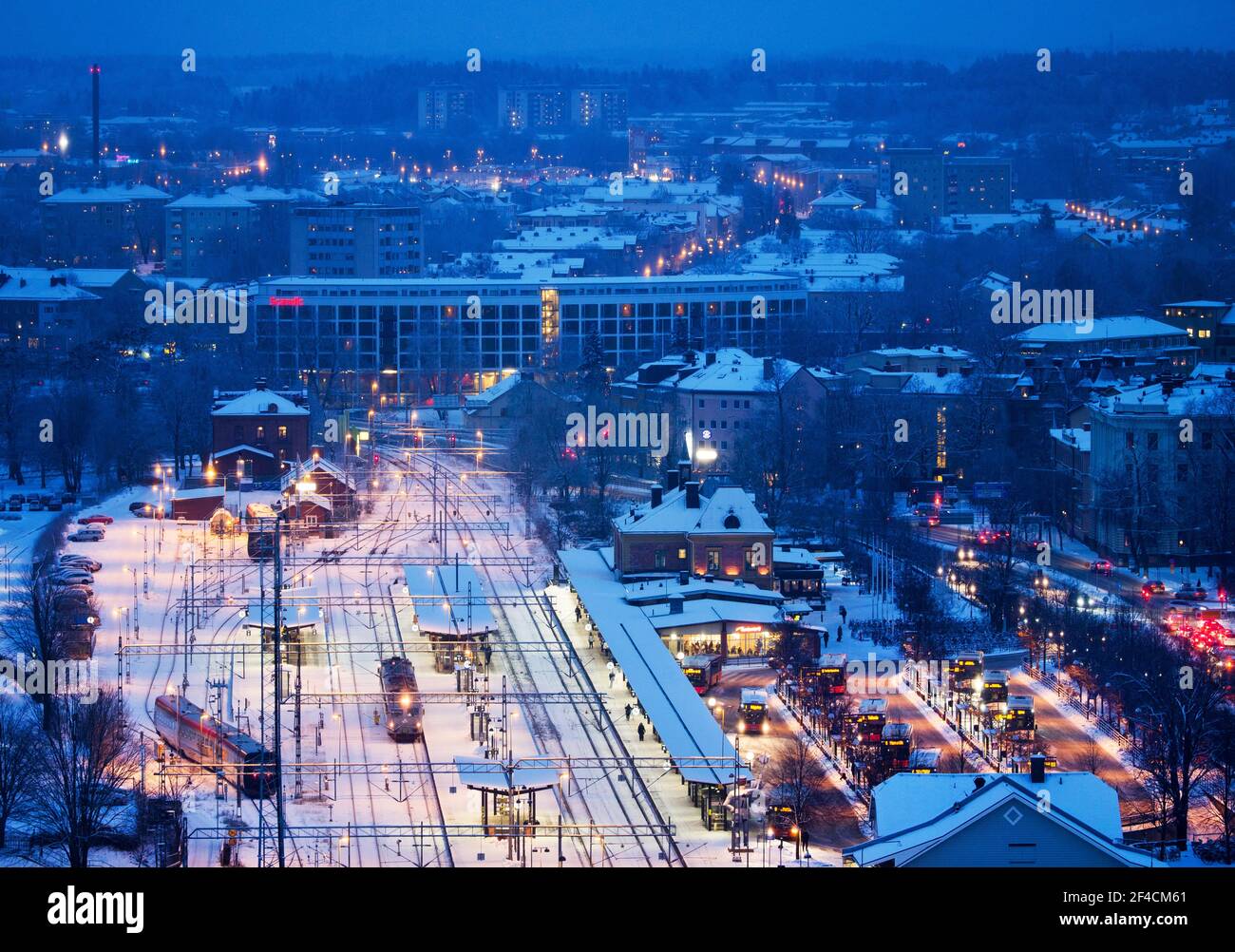 Winter in the city of Linköping Stock Photo - Alamy