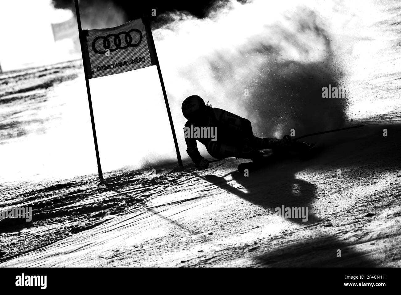 Cortina d'Ampezzo, Italy 18 February 2021: FRASSE SOMBET Coralie (FRA) competing in the TELEPASS FIS ALPINE WORLD SKI CHAMPIONSHIPS 2021 Women's Giant Stock Photo