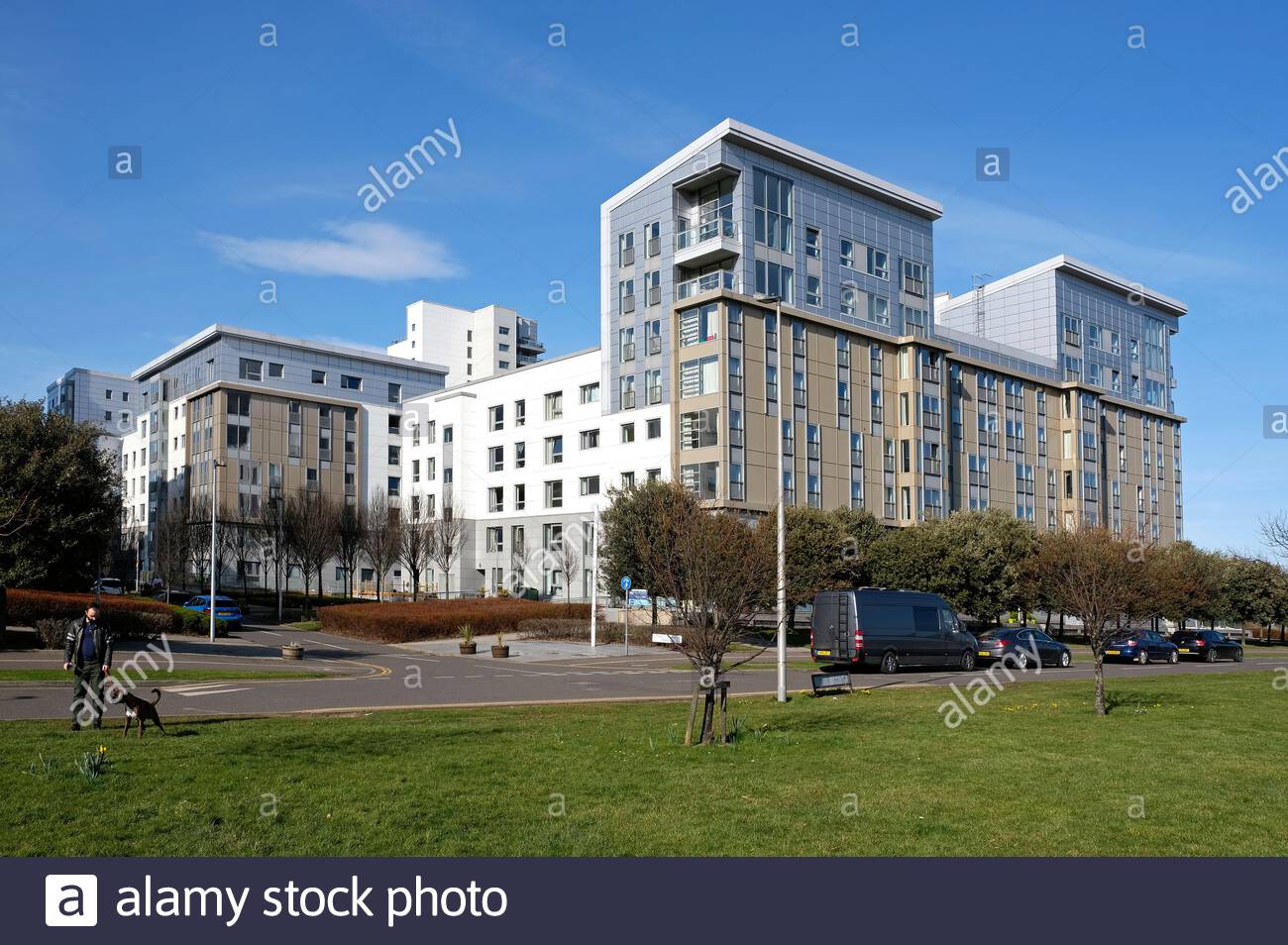 Modern residential property at Leith waterfront, Edinburgh, Scotland