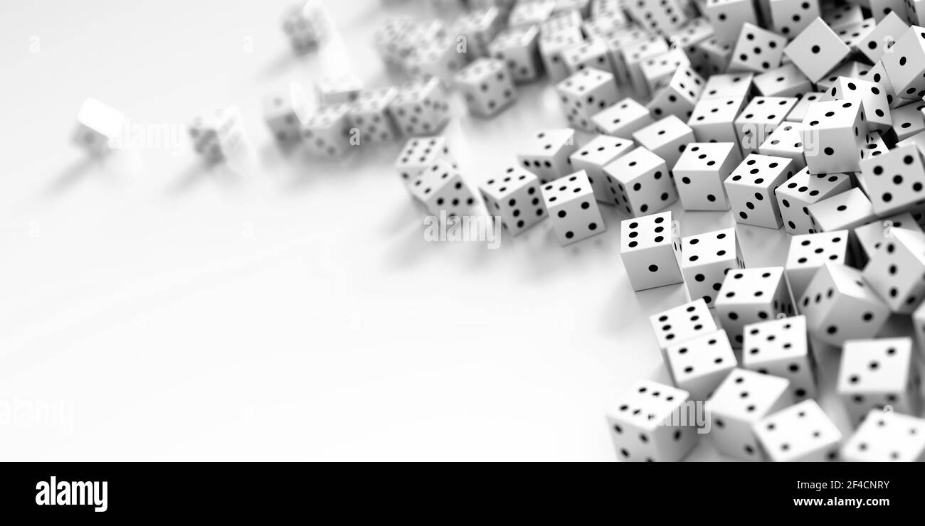 Infinite dices background, 3d rendering Stock Photo
