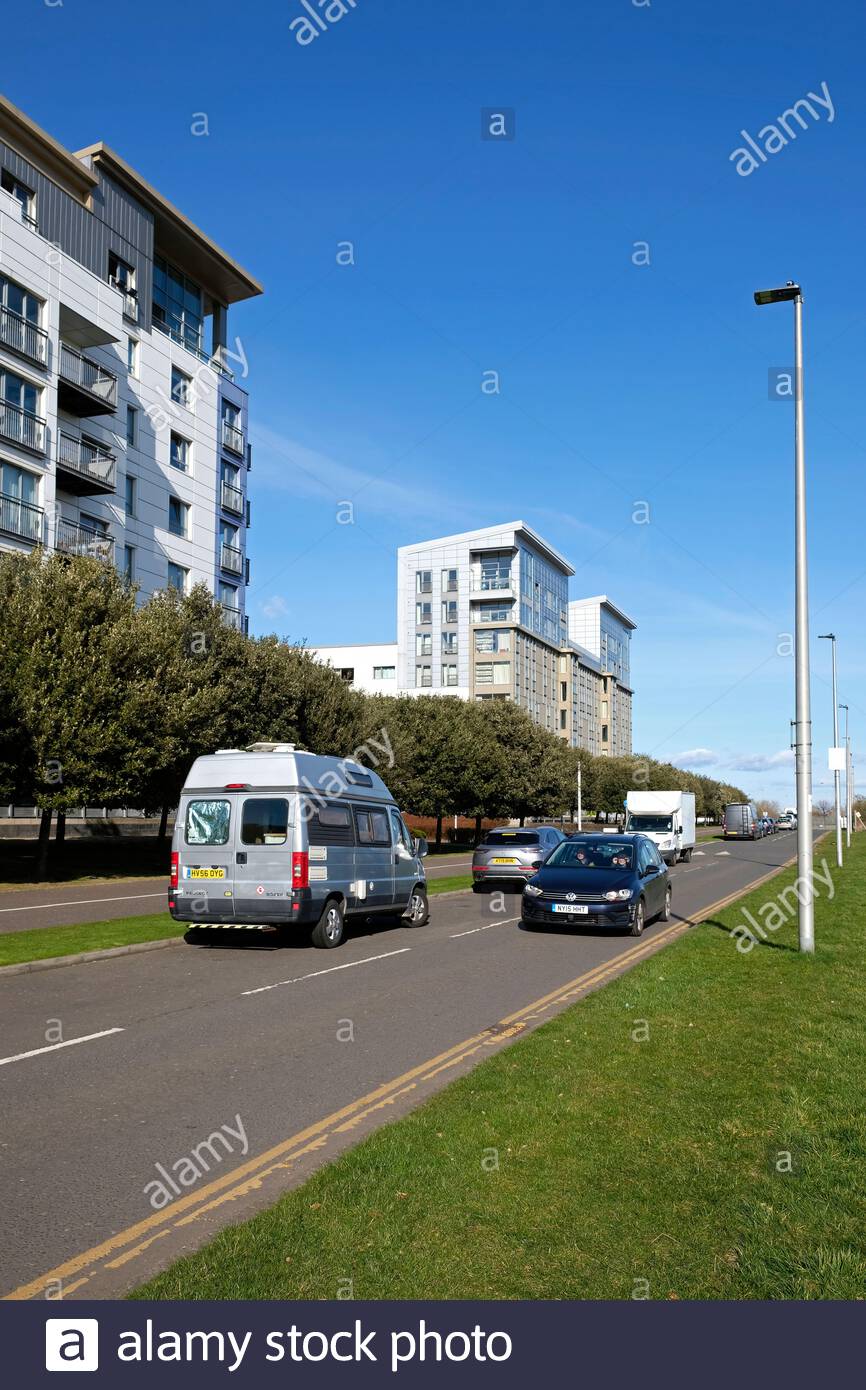 Modern residential property at Western Harbour Drive, Leith waterfront