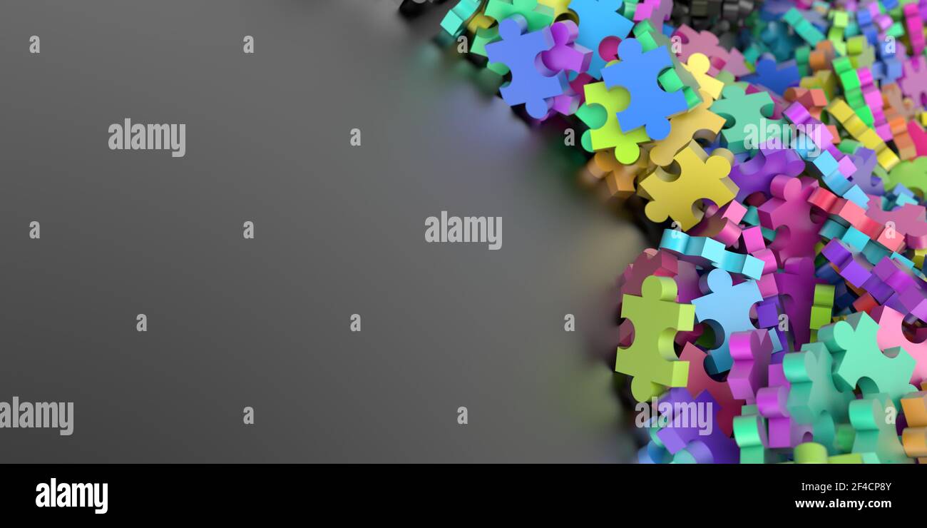 Jigsaw background, teamwork and strategy concepts, original 3d rendering Stock Photo