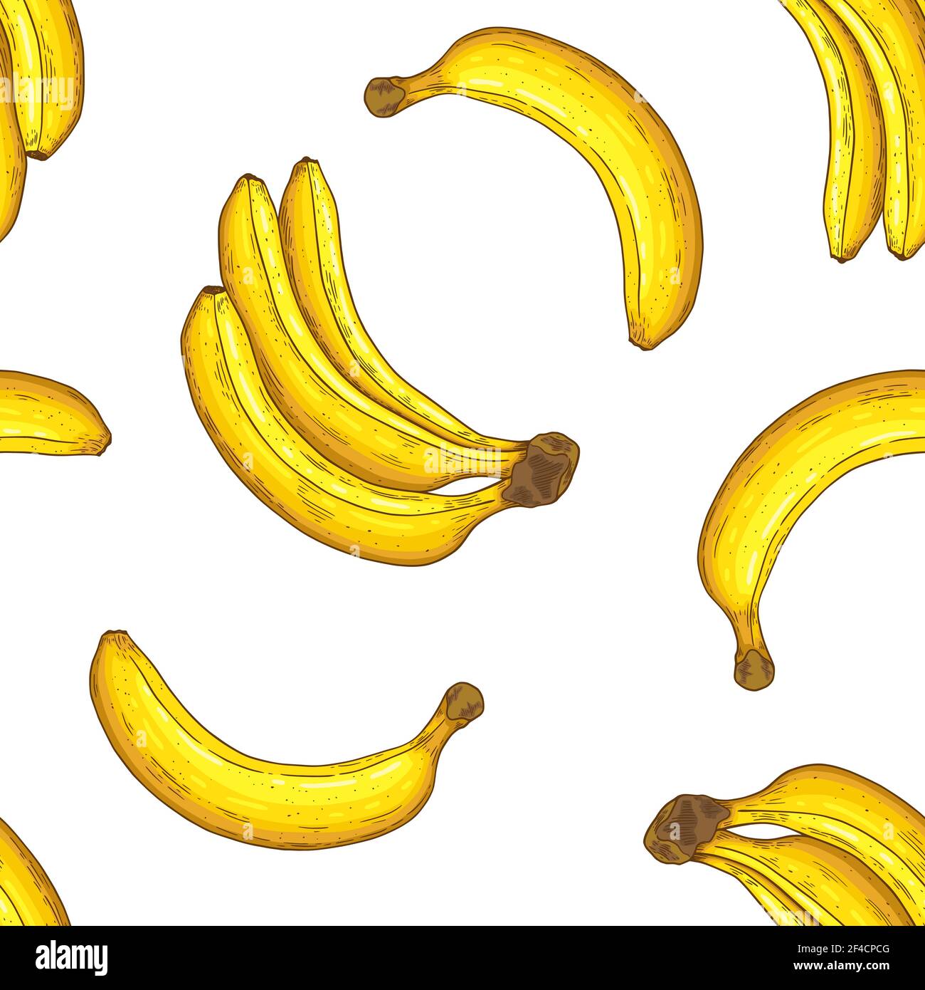 Seamless pattern with ripe yellow bananas. Summer tropical background ...