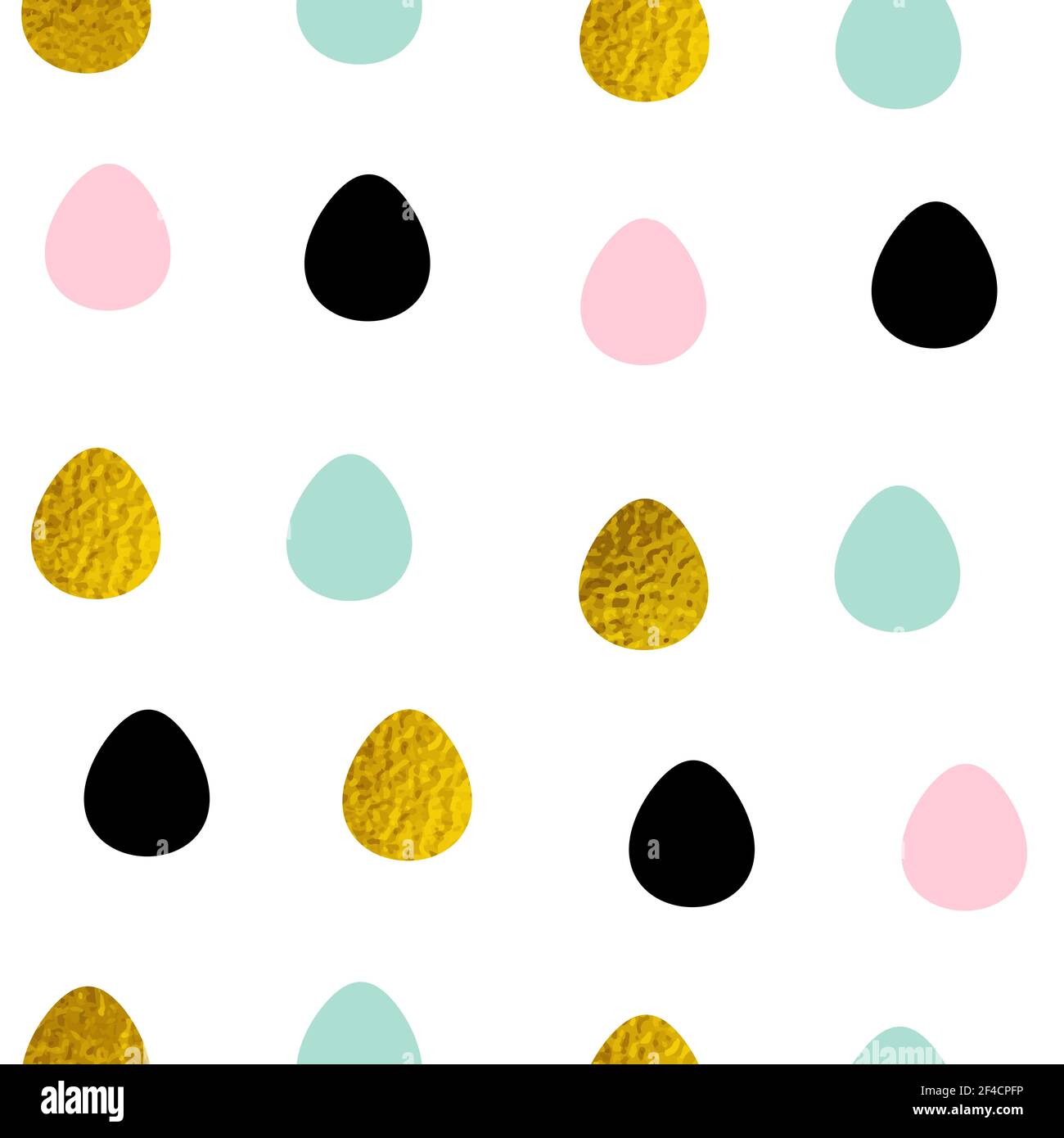 Easter seamless pattern with multicolored eggs on a white background. Vector illustration. Stock Vector