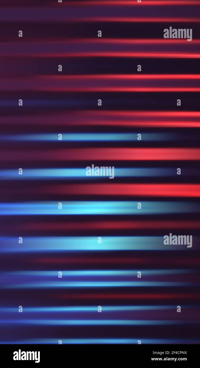 Vertical high tech background pattern with blurred red blue reflections over shiny dark metal surface, 3d rendering illustration Stock Photo