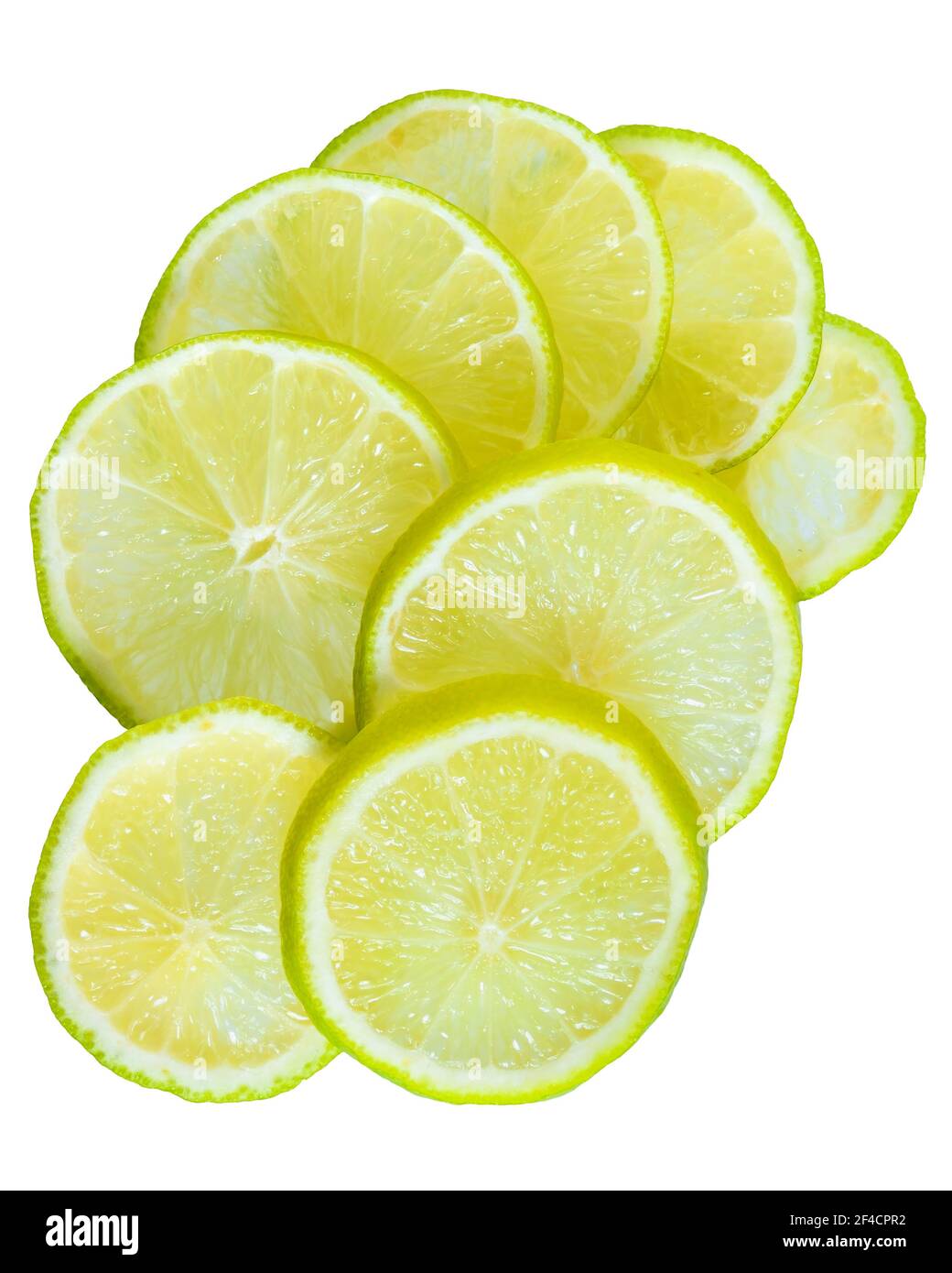Fresh cut lime top view isolated on a white background Stock Photo - Alamy