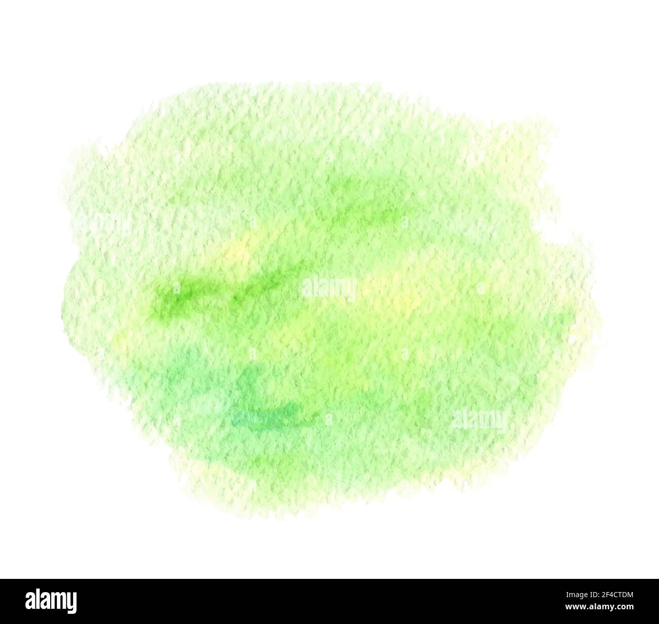 Green and yellow abstract watercolor paint texture on a white ...