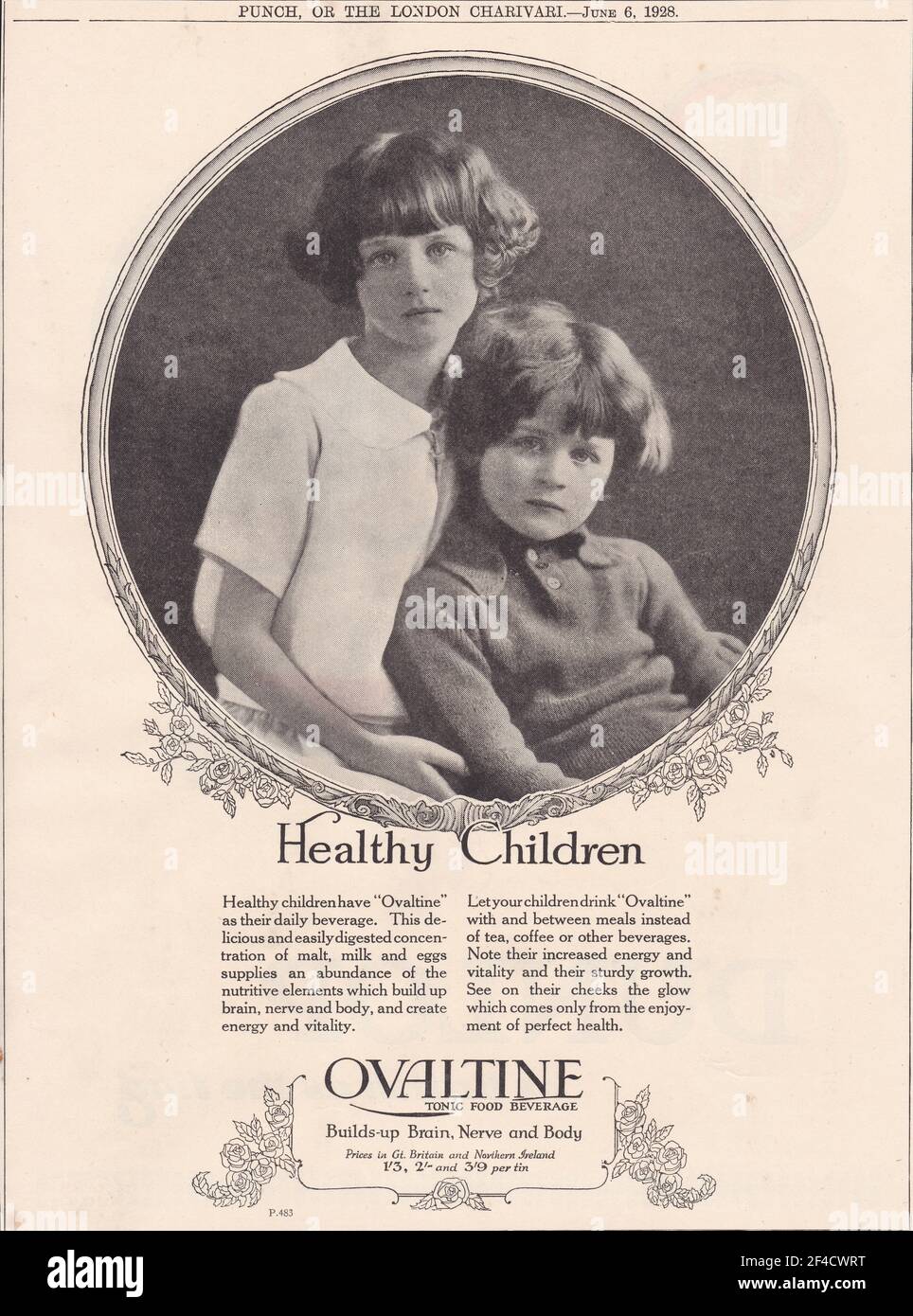 Vintage advert for Ovaltine - Tonic Food Beverage Stock Photo