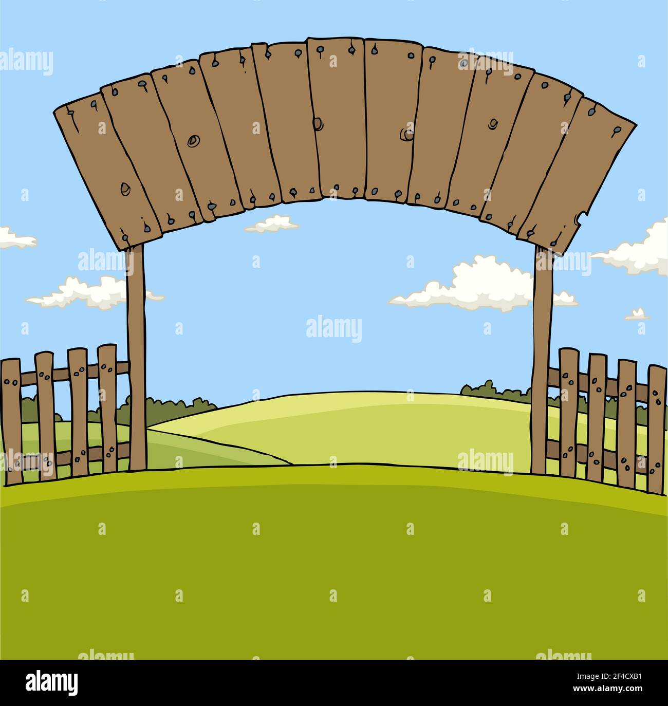wooden fence cartoon vector illustration graphic design Stock Vector Image  & Art - Alamy