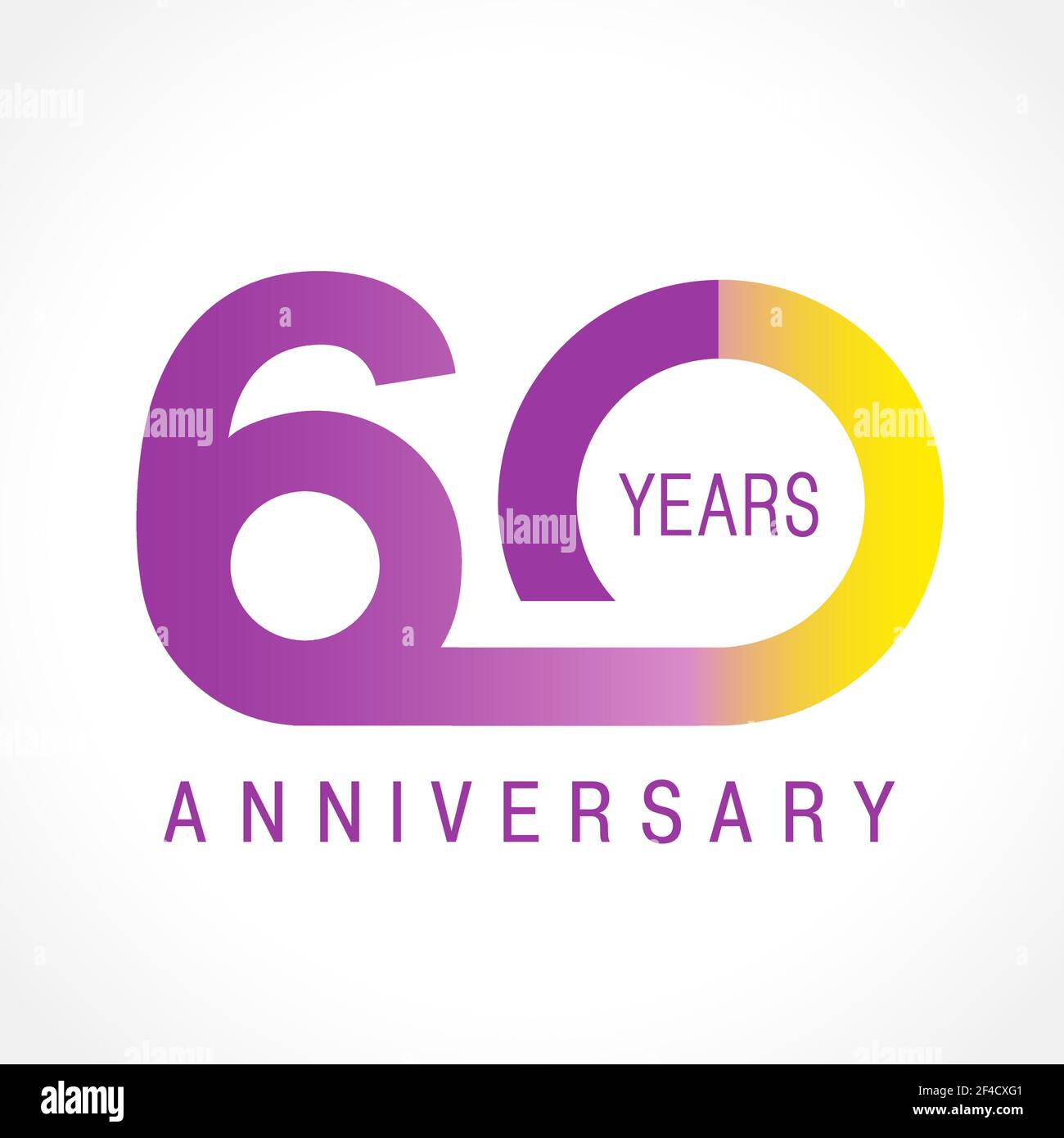 60 years old celebrating logotype. Colored happy anniversary 60 th numbers. Creative decorative greetings. Age symbol. Special prize, percent off. Lab Stock Vector