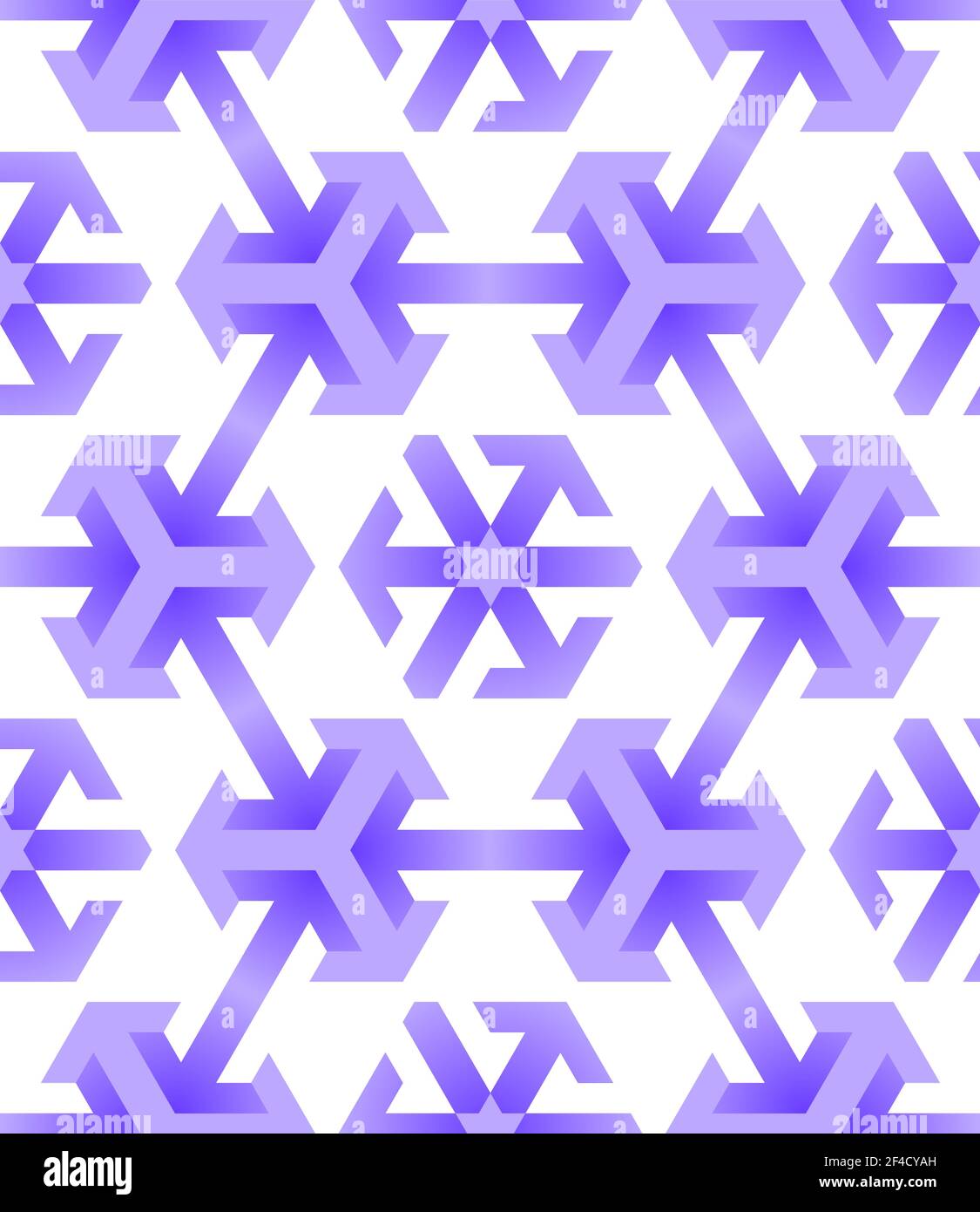 Abstract geometric seamless pattern with purple arrows. Modern vector background Stock Vector