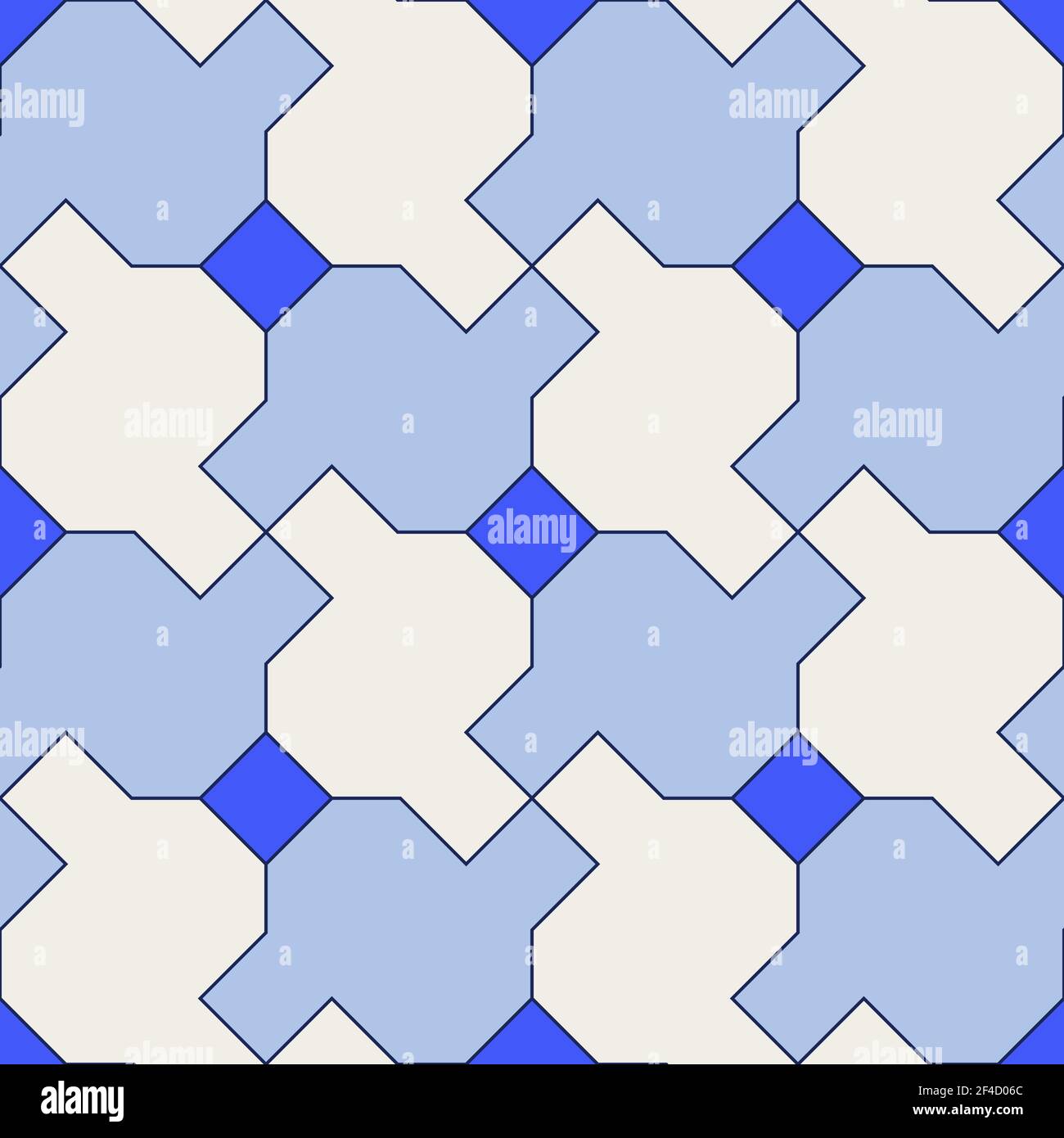 Decorative blue modern abstract geometrical seamless pattern. Vector background Stock Vector