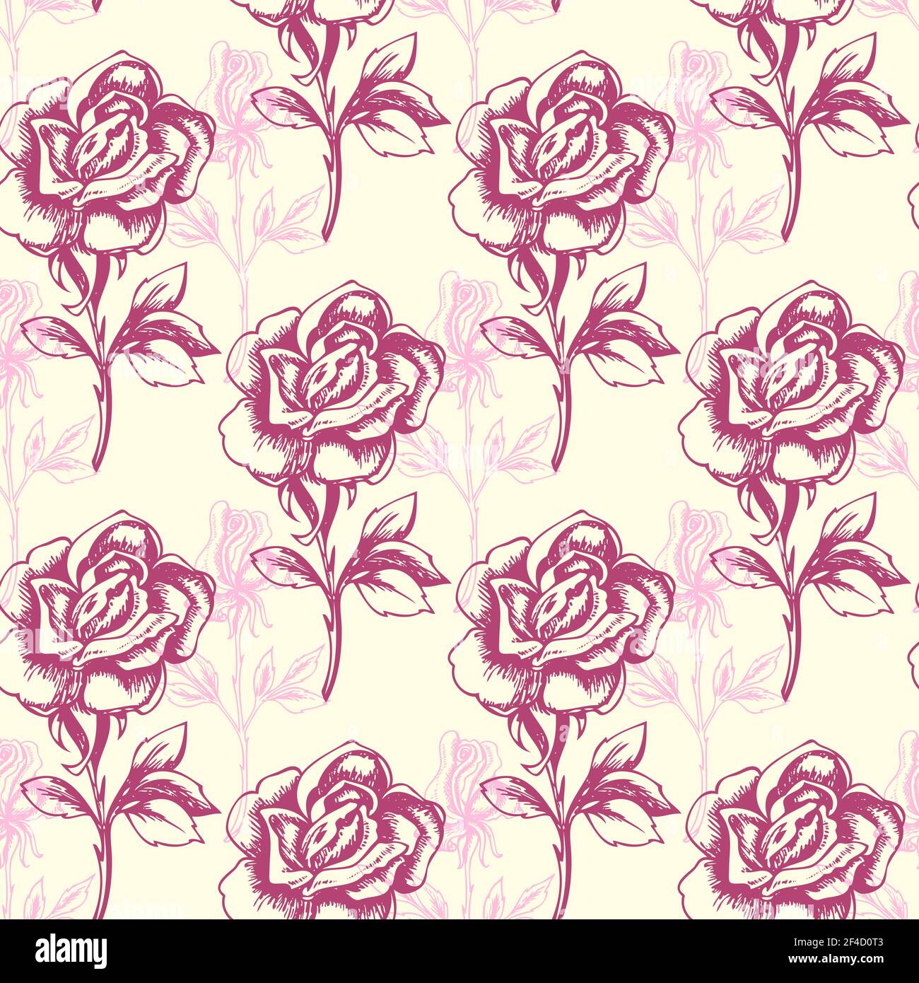 Vintage floral wallpaper seamless roses hi-res stock photography and ...