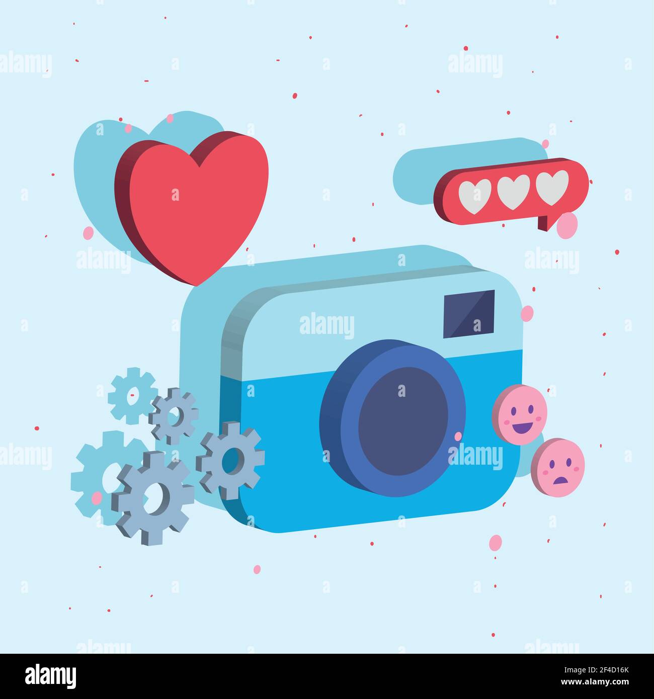 Isometric camera with media icons Stock Vector Image & Art - Alamy