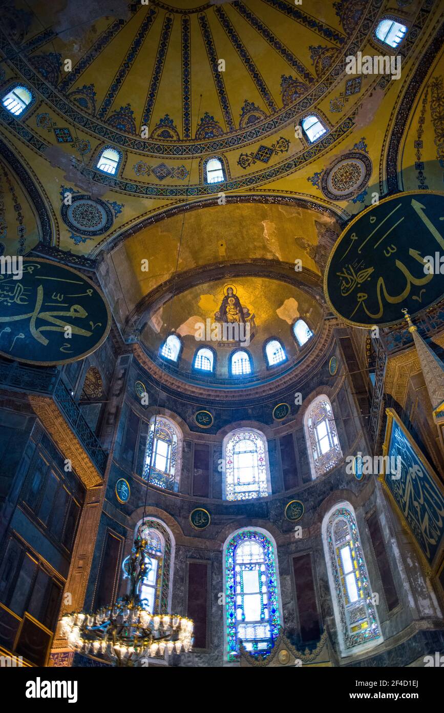 A view of Hagia Sophia dome, Istanbul Stock Photo