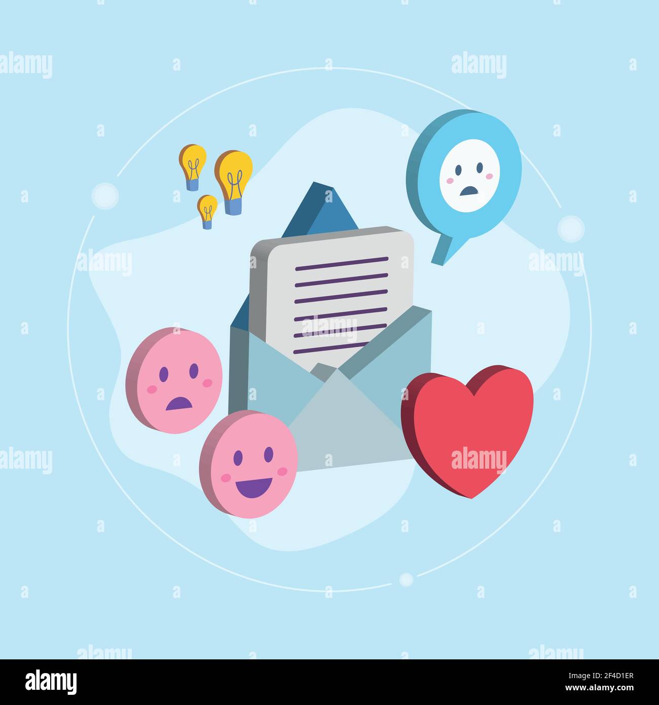 Isometric envelope emojis and heart Stock Vector Image & Art Alamy