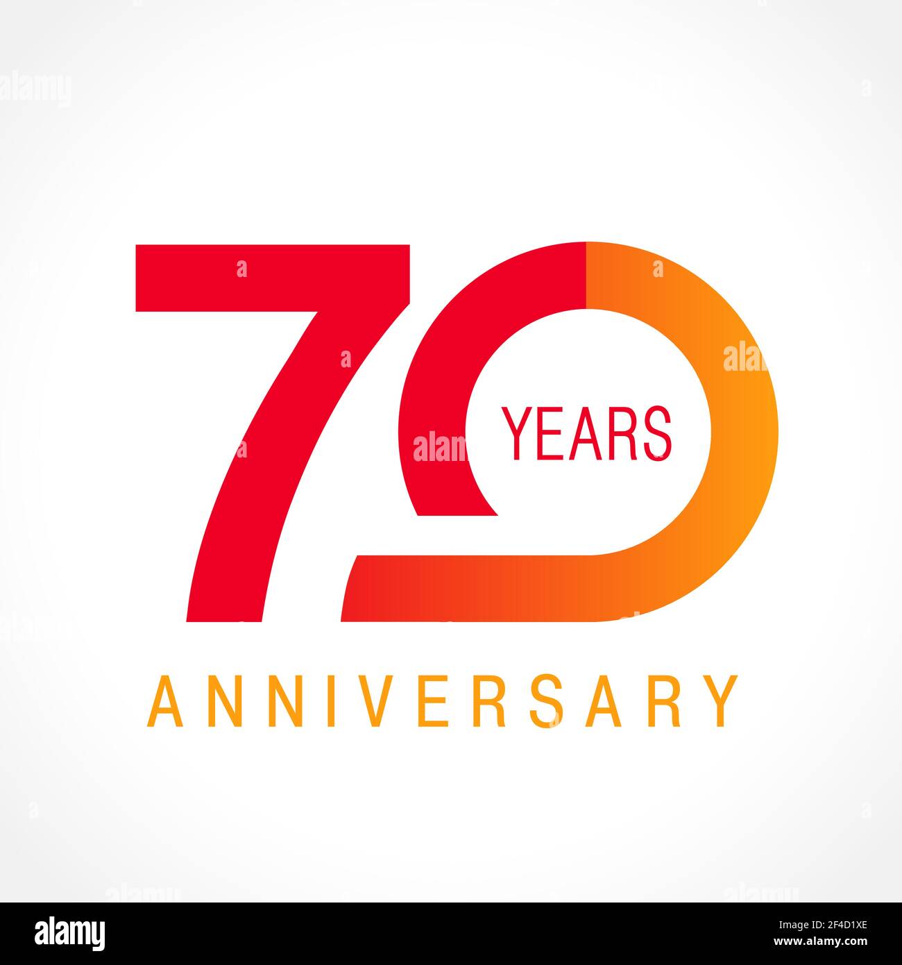 70 years old celebrating logotype. Colored happy anniversary 70 th