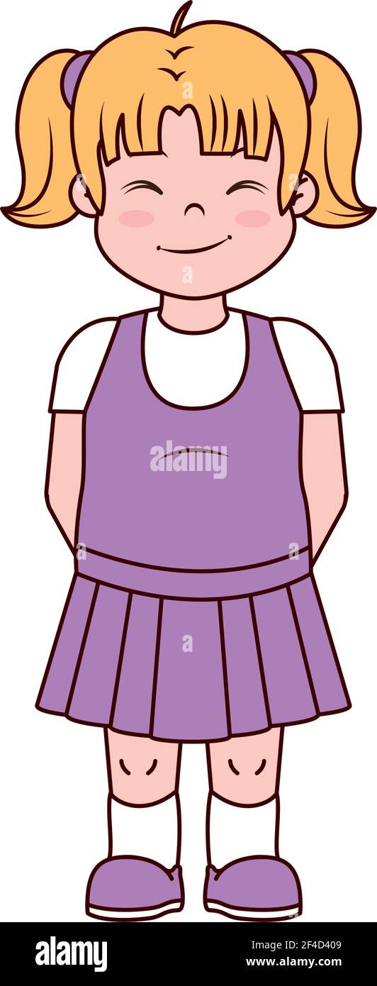 girl standing wearing purple dress Stock Vector Image & Art - Alamy